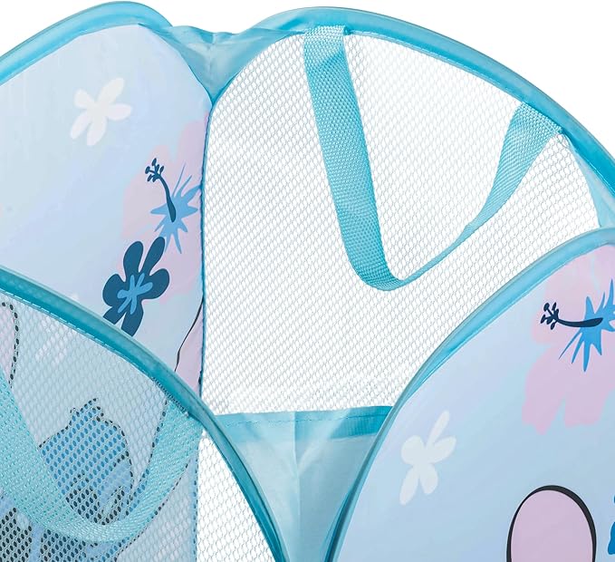 Jay Franco Disney Lilo and Stitch Pop Up Hamper - Mesh Laundry Basket/Bag with Durable Handles - Storage for Clothes and Toys