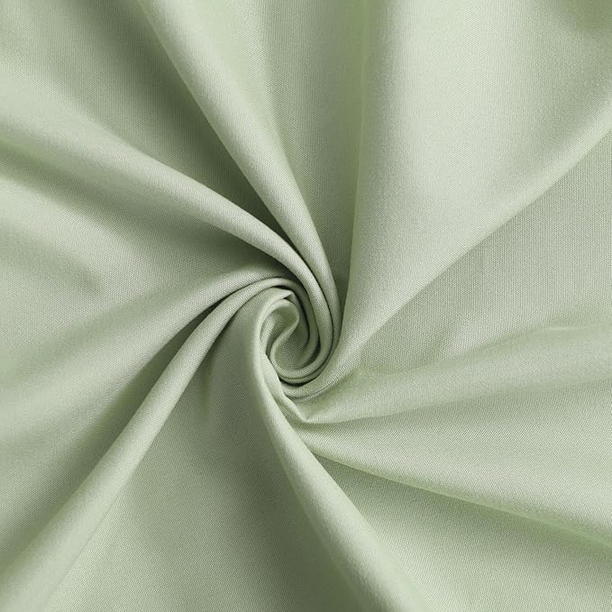 Sage Ruffle Shower Curtain, Vintage Handcrafted Bow Tie Bath Curtain for Master Bathroom, Ruched Microfiber Bathroom Curtain with 12 Buttonholes, 72" W x 72" H (LQ-10)