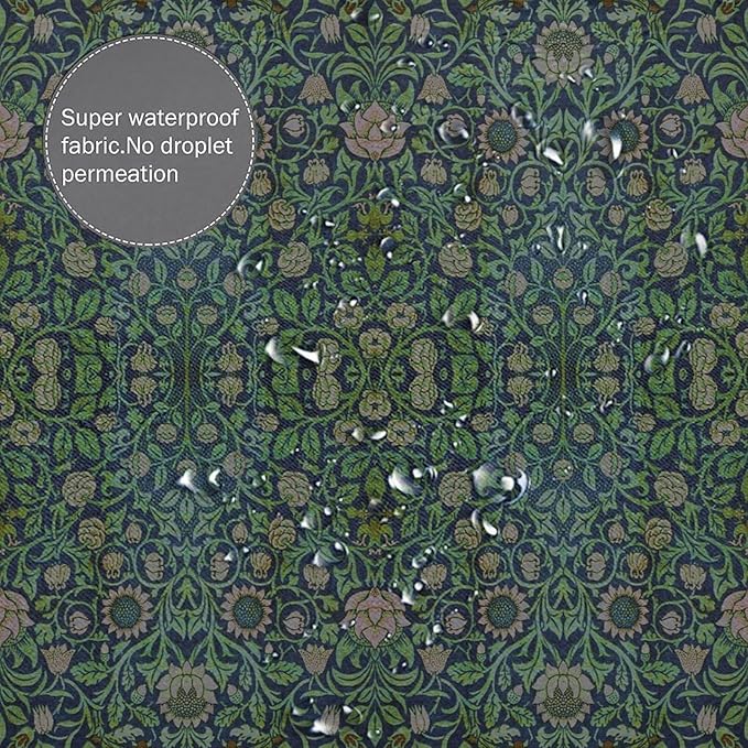 William Morris Original Design Vintage Shower Curtain Furniture Bathroom Fabric Decorations Washable Shower Curtain with Hooks 66x72 Inches(168x183cm), Style-9