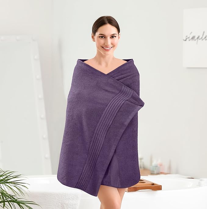 Utopia Towels Luxurious Bath Towels Set, 27 x 54 Inches 100% Ring Spun Cotton, 4 Pack Plum