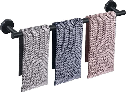NearMoon Bath Towel Bar, Thicken Stainless Steel Shower Towel Rack Holder Wall Mounted for Bathroom, 33-lnch Overall Length-30-lnch Usable Hanging Space (1 Pack, Matte Black)