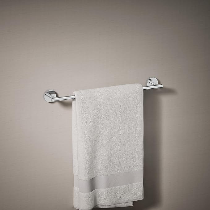 KOHLER K-27286-CP Elate® 18" Towel Bar, Minimalist Design, Premium Durable Metal, Corrosion Resistant, Polished Chrome