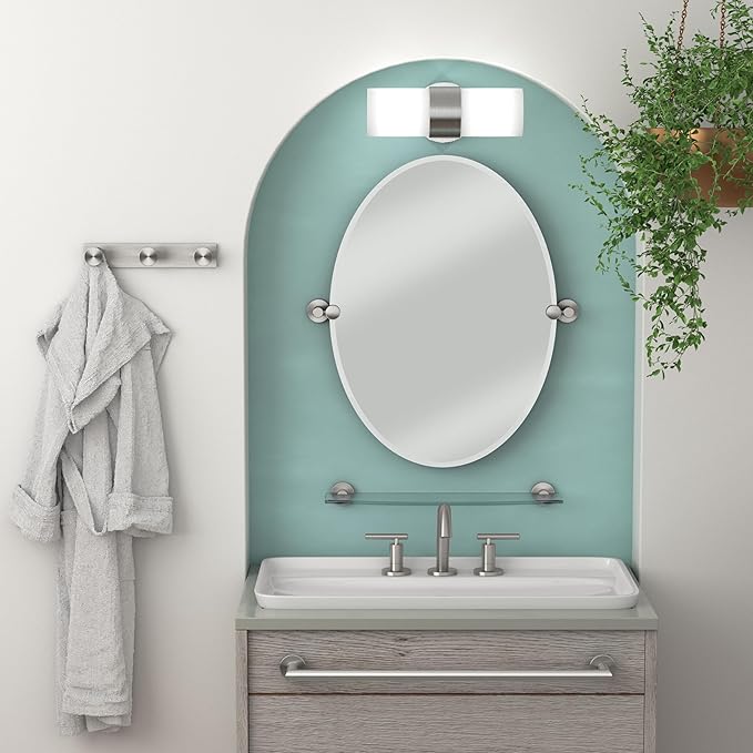Gatco 4642 Glam Towel Ring, Satin Nickel / Wall Mounted 6.5" Towel Ring for Bathroom