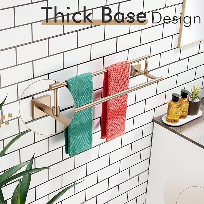 KOKOSIRI Towel Bars 20-Inch Bathroom Towel Holder Champagne Bronze Bath Towel Rails Kitchen Racks for Cabinet Stainless Steel B5009CPG-L20