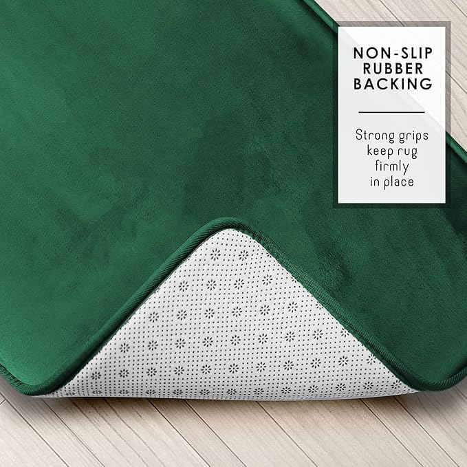 Clara Clark Bathroom Rugs, Velvet Memory Foam Bath Mat, Non-Slip Bath Rugs, Machine Wash, Dries Quickly, Ultra Soft Plush Bath Mats for Bathroom,