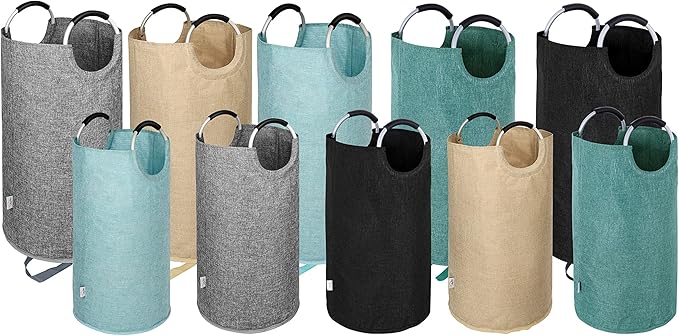 Heavy Duty Laundry Hamper Bag Collapsible, Tall Laundry Basket with Sturdy Handles, Fabric Dirty Clothes Bin for Laundry, College Dorm, Boys, Man, Durable Two-Layer ?€? 90L Black