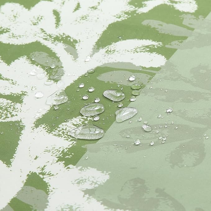 Fabric Shower Curtain, Green Plant Shower Curtains for Bathroom, Waterproof Bathroom Curtains, 72" W x 72" H