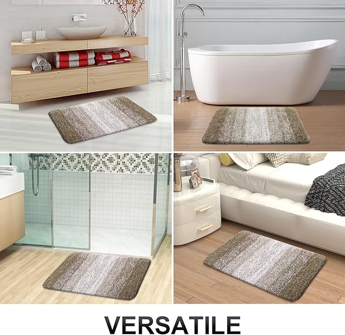 OLANLY Bathroom Rugs Mat 50x30, Extra Soft Absorbent Microfiber Bath Rugs, Rubber Backing, Quick Dry, Machine Washable Bath Mats for Bathroom Floor, Tub and Shower, Home Decor Accessories, Coffee