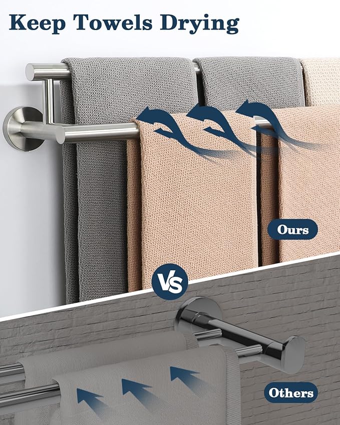 Alise Double Towel Bar Brushed Nickel,32" Towel Racks for Bathroom Wall Mounted,Bathroom Towel Rack SUS304 Stainless Steel Bathroom Towel Holder Quick Drying Hand Towel Holder Towel Bar for Walls