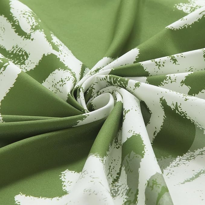 Long Fabric Shower Curtain, Green Plant Shower Curtains for Bathroom, Waterproof Bathroom Curtains, 72" W x 78" H
