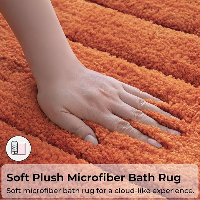 GRANNY SAYS Bathroom Rugs Non Slip, 16" x 24", Bath Rugs for Bathroom Washable, Bath Mats for Floor, Microfiber Bath Mat for Tub, Absorbent Bath Rugs for Shower Room, Terracotta