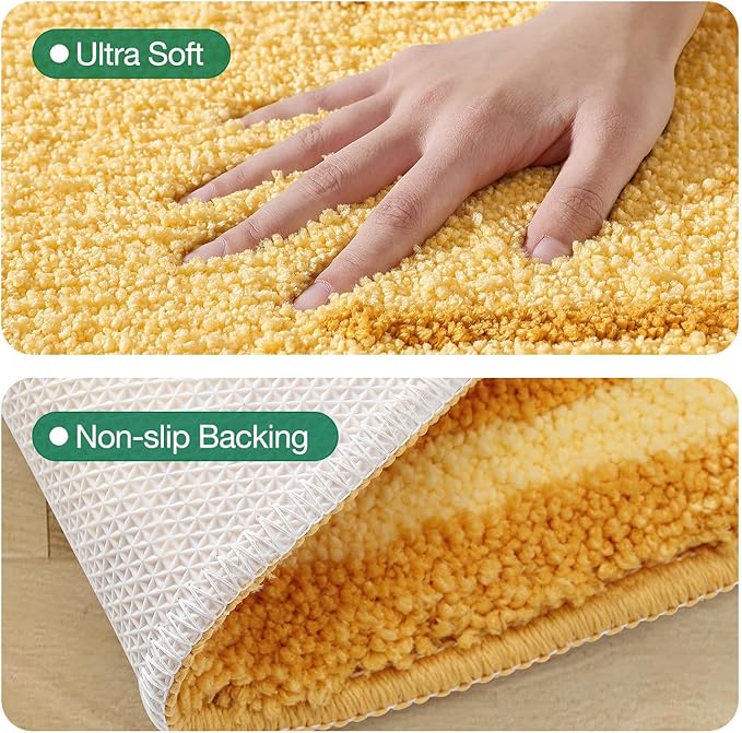 LUMI Cute Bathroom Rugs, Funny Fruit Runner Rug, Soft Plush Fluffy Bath Mat, Absorbent, Non-Slip for Bathroom, Kitchen Sink, Bedroom, Kid's Bedroom, and Living Room, 18.5"x39.5", Banana