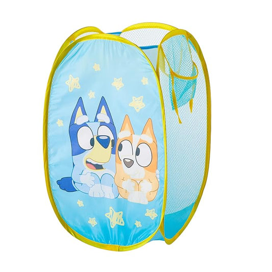 Bluey Pop-Up Hamper with Carry Handles ?€? 21" x 13.5", Bluey and Bingo Design, Lightweight & Collapsible Laundry Basket for Kids?€? Bedroom, Bathroom, or Playroom