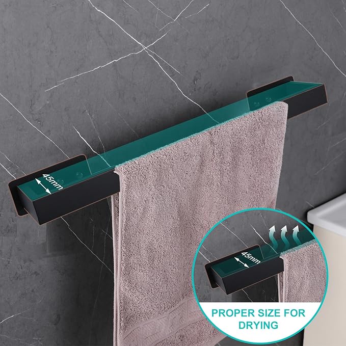 LANC ORB Hand Towel Holder 12-Inch Self-Adhesive Towel Bar for Bathroom Wall Mounted and No Drilling Towel Ring, Sticky on Kitchen Bathroom Towel Rod Oil Rubbed Bronze, A8310ORB-L3