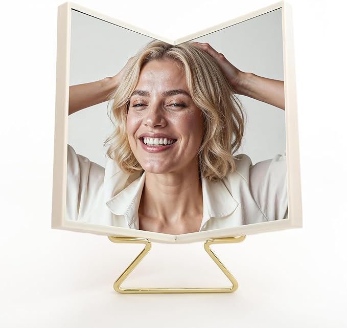 Realme V0 True Non-Reversing Mirror(2026 New Version) – True Image, Unmatched Precision, New Pakage, Slim Design for Makeup Vanity, 9'' Non-Reversing Mirror with Stand