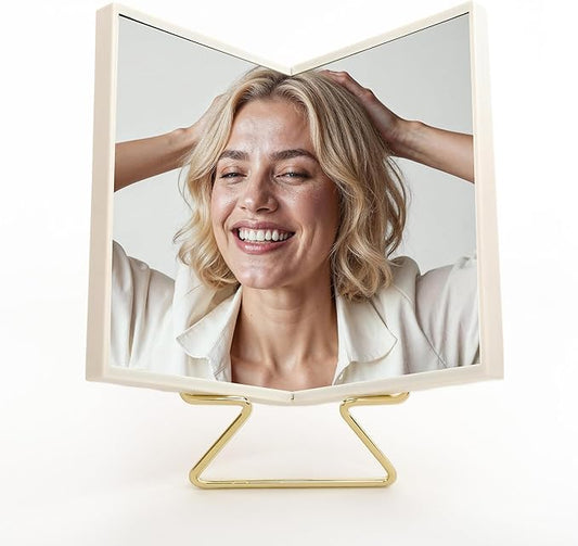 Realme V0 True Non-Reversing Mirror(2026 New Version) – True Image, Unmatched Precision, New Pakage, Slim Design for Makeup Vanity, 9'' Non-Reversing Mirror with Stand