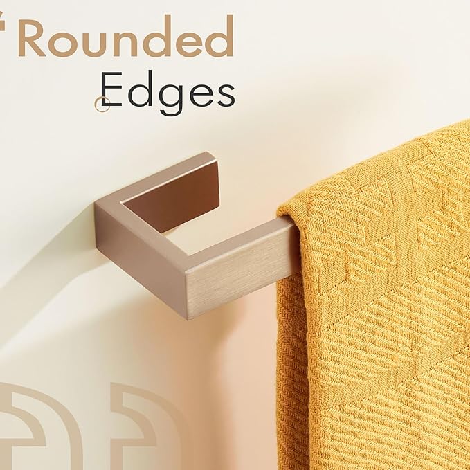 KOKOSIRI Towel Bar for Bathroom Towel Holder Wall Mount Kitchen Towels Rack Bath Hardware Champagne Bronze Stainless Steel, B3009CPG