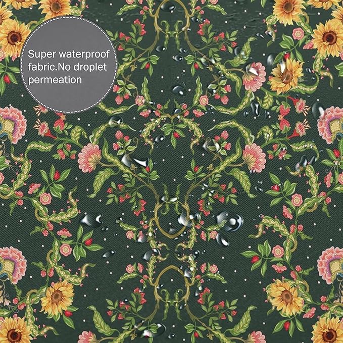Modern Abstract William Morris Art Waterproof Fabric Shower Curtain,Fantasy Galaxy Boho Floral Sunflower Soft Hotel Quality Cloth Shower Light-Weight & Machine Washable - 72L x66W