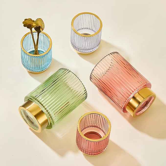 Makeup Brush Holder Organizer,Toothbrush Holders,Desk Pen Pencil Holder,Multifunctional Vintage Glass Brush Cup(A3-16-US)