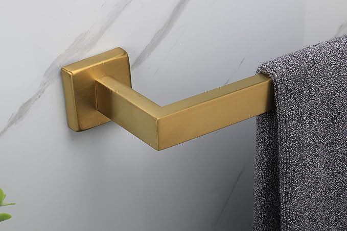TocTen Bath Towel Rack - Square Base Thicken SUS304 Stainless Steel Towel Bar for Bathroom, Bathroom Accessories Towel Rod Heavy Duty Wall Mounted Towel Holder. (Brushed Nickel, 36)