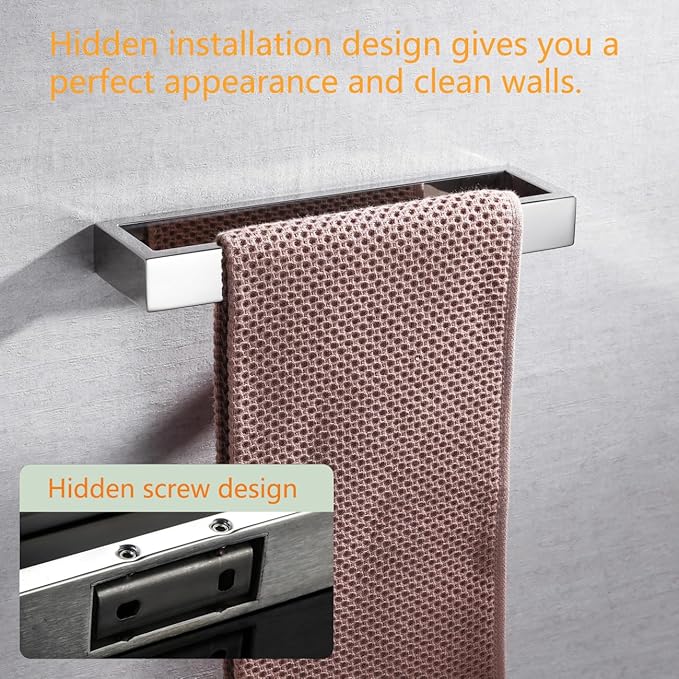 Miyili SUS 304 Stainless Steel Towel Ring Bathroom Hand Towel Holder Contemporary Style Towel Rack Wall Mounted Polished Finish, D03C26