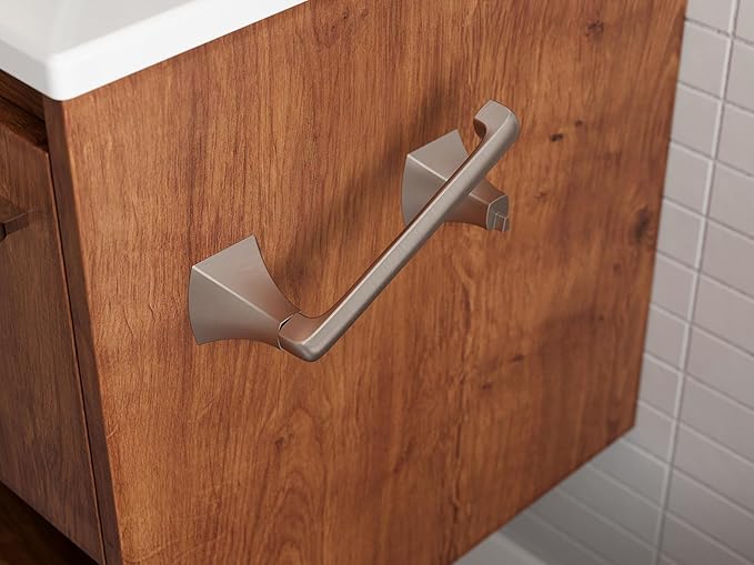 Pfister Bruxie Toilet Paper Holder, Bathroom Tissue Roll Holder, Wall-Mounted, Screw-in, Spot Defense Brushed Nickel Finish, BPHBIE0GS