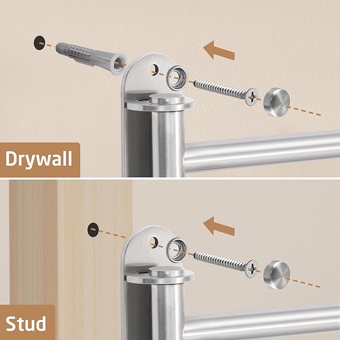 KES Adjustable Swivel Towel Rack 14.5 to 27.5 inch 4-Arm, Swing Out Towel Bar for Bathroom, Swinging Towel Rack for Bath Towels, 18/8 Stainless Steel Brushed Finish, A2107S4L70-2