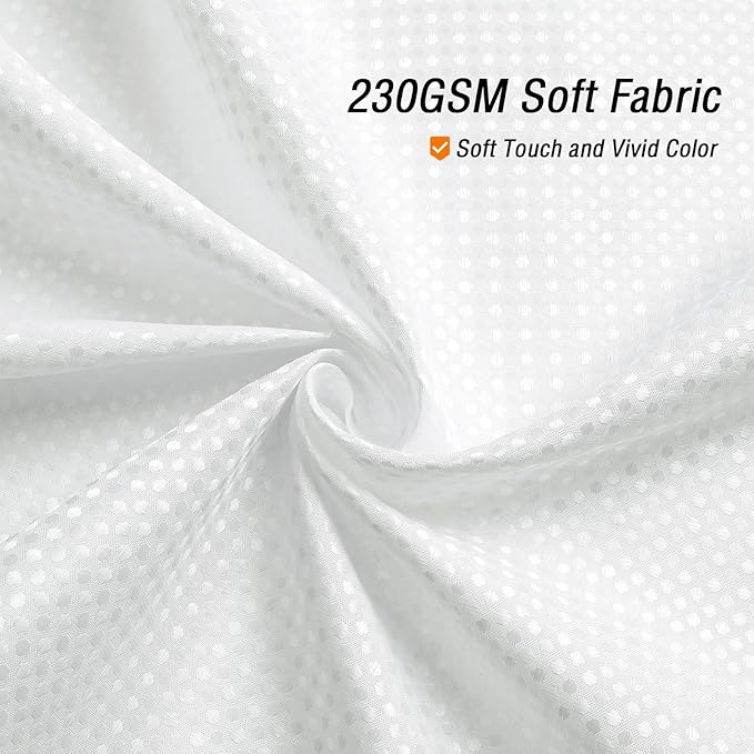 Gibelle Beige Shower Curtain, 230GSM Waffle Weave Textured Fabric Shower Curtain for Bathroom - Soft Cloth & Hotel Spa Luxury, Water Repellent, Machine Washable, 72X72, White