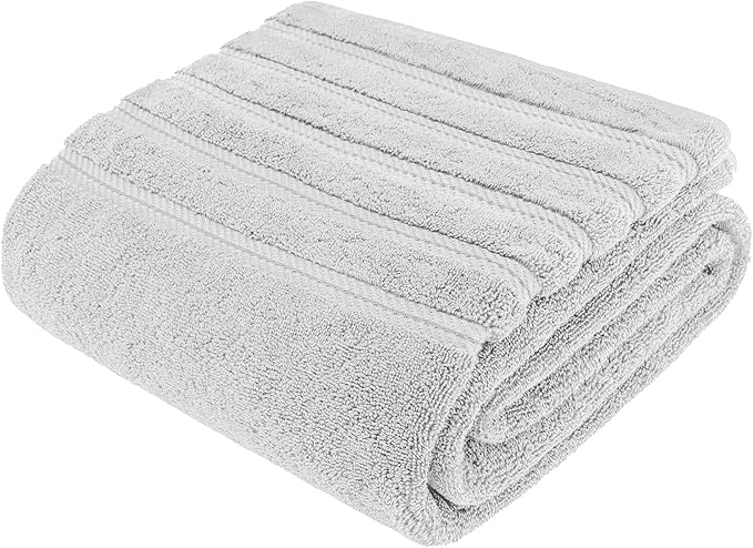 American Soft Linen 35x70 Jumbo Large Bath Towel, 600 GSM 100% Cotton Turkish Bath Sheet, Oversized Luxury Bath Towel for Bathroom Beach and Pool, Silver Grey