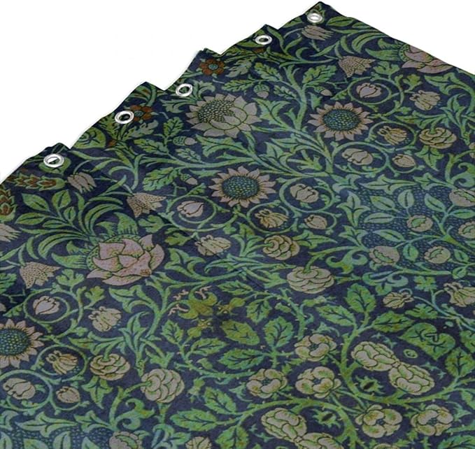 William Morris Original Design Vintage Shower Curtain Furniture Bathroom Fabric Decorations Washable Shower Curtain with Hooks 66x72 Inches(168x183cm), Style-9