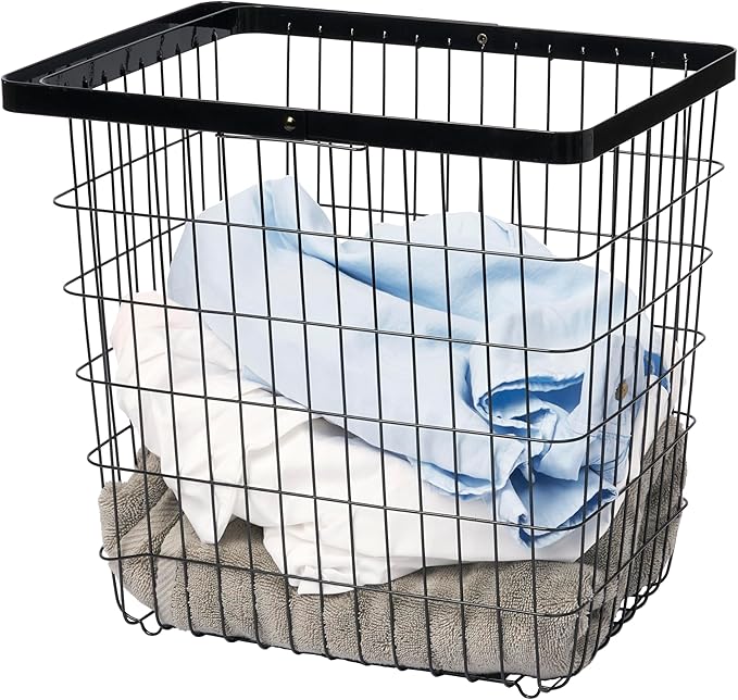 Yamazaki Home Tower Laundry Basket - Storage Hamper, 15" - Steel - 8.75 Gallons, 33 Liters