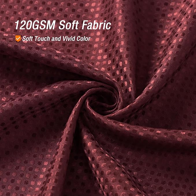 Gibelle Burgundy Red Shower Curtain, Waffle Weave Textured Fabric Shower Curtain for Bathroom - Soft Cloth & Hotel Spa Luxury, Water Repellent, Machine Washable, 72X72