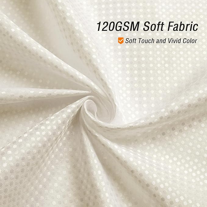 Gibelle Small Stall Shower Curtain 36 x 72, Narrow Half Waffle Weave Textured Fabric Shower Curtain for Bathroom, Water Repellent, Machine Washable, Ivory