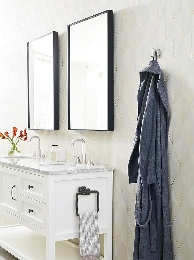 Amerock BH36030PN | Polished Nickel Single Robe Hook | 2-1/8 in. (54 mm) Length Towel Holder | Revitalize | Towel Hook for Bathroom | Bathroom Hardware | Bath Accessories