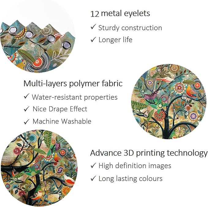 Shower Curtain Set with Non-Slip Quick Dry Rugs16 x 24" and Bathroom Colorful Boho Floral Print Waterproof Fabric Bath Shower Curtain 72" x 72"