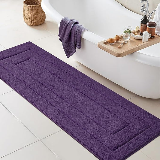 GRANNY SAYS Bathroom Rug Mat, 71" x 24" Bath Mats for Bathroom Non-Slip, Super Soft and Water Absorbent, Microfiber Bath Rugs, Machine Wash Dry, Large Bath Rugs for Floor, Purple