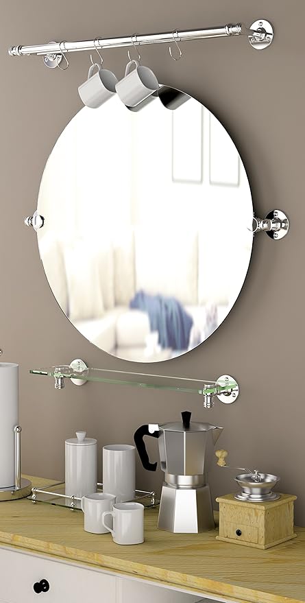 Gatco 4414 Cafe Double Towel Bar, Chrome/Wall Mounted 26 Inch Double Towel Holder Rack for Bathroom