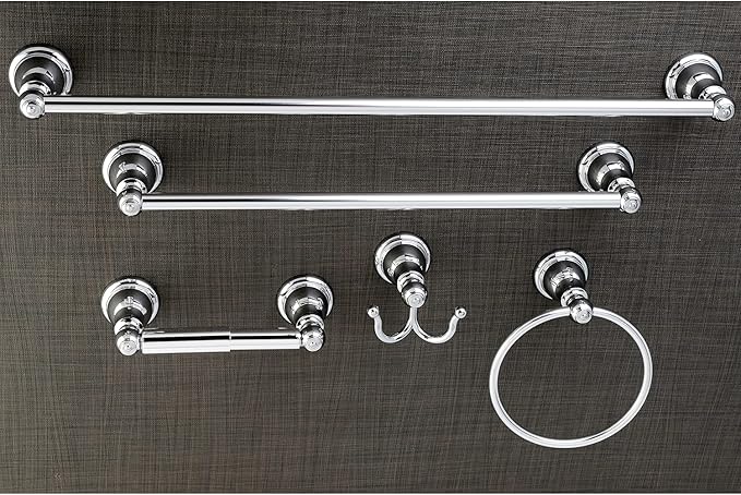 Kingston Brass Sante Fe Towel-Bar/Towel-Ring/Toilet Paper Holder/Robe Hook, 18"/24", Polished Chrome