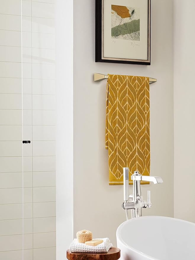 Amerock BH36003BBZ | Golden Champagne Towel Bar | 18 in (457 mm) Towel Rack | Blackrock | Bathroom Towel Holder | Bathroom Hardware | Bath Accessories