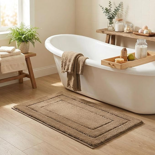 GRANNY SAYS Bathroom Rug Mat, Bath Mats for Bathroom Non-Slip, 24" x 36", Super Soft and Water Absorbent, Microfiber Bath Rugs, Machine Wash Dry, Large Bath Rugs for Floor, Champagne