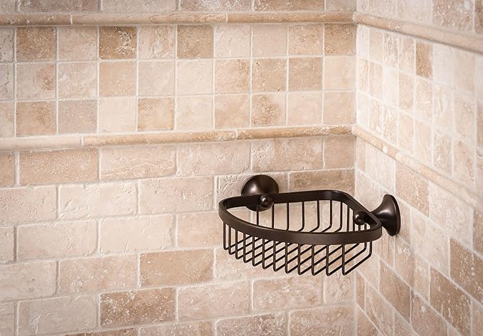 Moen YB5275OWB Wynford Corner Shower Basket for Bathroom Storage, Old World Bronze