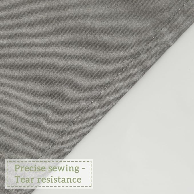 Farmhouse Ruffle Shower Curtain with Handmade Ruched, Vintage Ruffled Fabric Bathroom Curtains, Decorative Elegant Bathroom Curtain with 12 Holes, Gray, 72" W x 72" H(N60049)