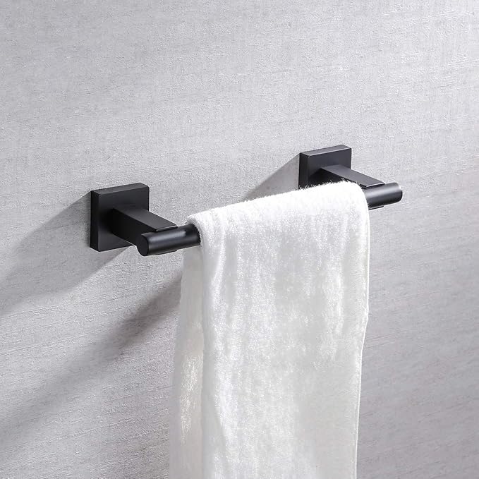 Miyili Matte Black 9-Inch Towel Bar SUS 304 Stainless Steel Hand Towel Holder for Bathroom or Kitchen Wall Mount, A02B23A