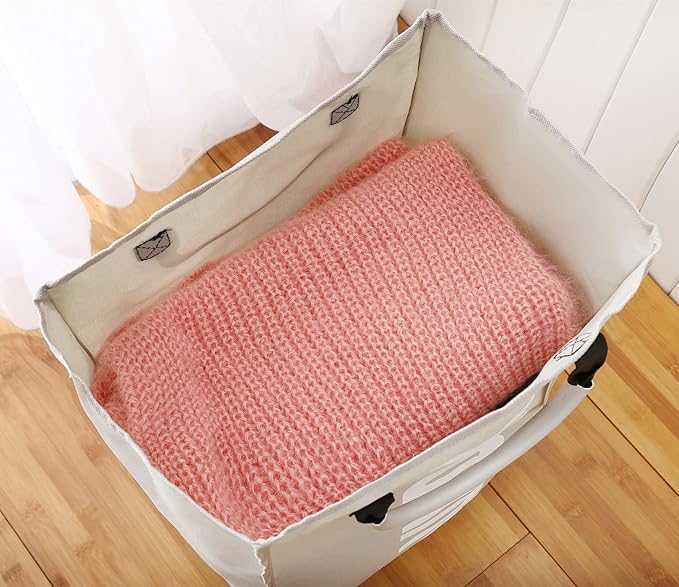 Laundry Basket, Durable Handles for Easy Carry, Collapsible Cloth Baskets, Hampers for College Dorms, Foldable Hamper Bag (Light-Gray,1 Piece)