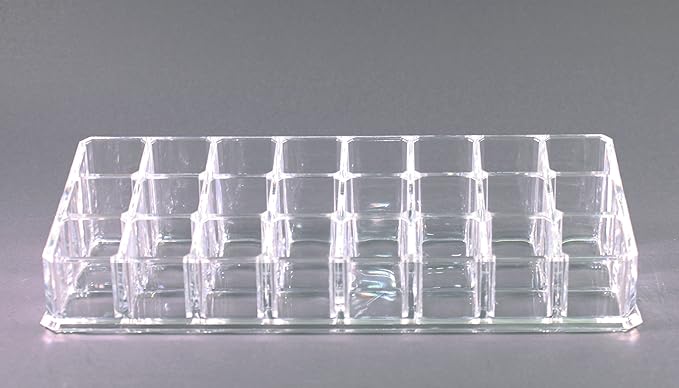 Clear Acrylic Makeup Case and Lipstick or Brush Holder with 24 Compartments