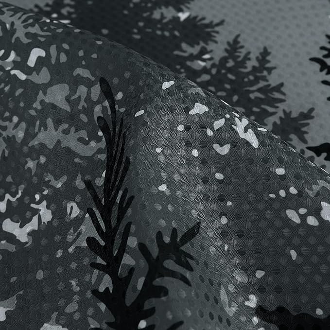 Hokibero Extra Long Shower Curtains 84 inches Black and White Shower Curtain Mountain Forest Hotel Style Water Repellent Nature Curtains for Bathroom