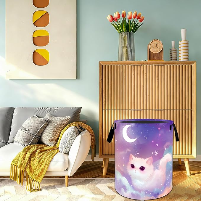 Popcorn Film Reel Star Laundry Basket,Fun Food Dirty Clothes Hamper,Movie Night Storage Bin Gifts,Foldable Waterproof Oxford Cloth Baskets for Bedroom,Bathroom,Home Decoration(19.7" x 15.8")