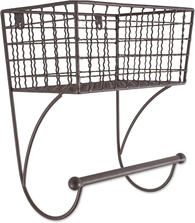DII Rustic Farmhouse Bathroom Décor, Metal Storage, Small Towel Bar, Rustic