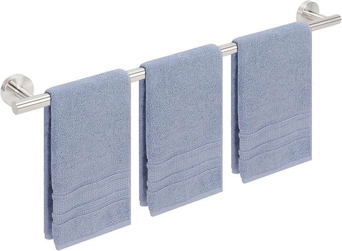 Livabber Bath Towel Bar, 304 Stainless Steel Towel Rack, Heavy Duty Towel Holder Wall Mounted for Bathroom/Kitchen, Usable Hanging Length-30 Inch, Total Length-33 Inch (Brushed Nickel)