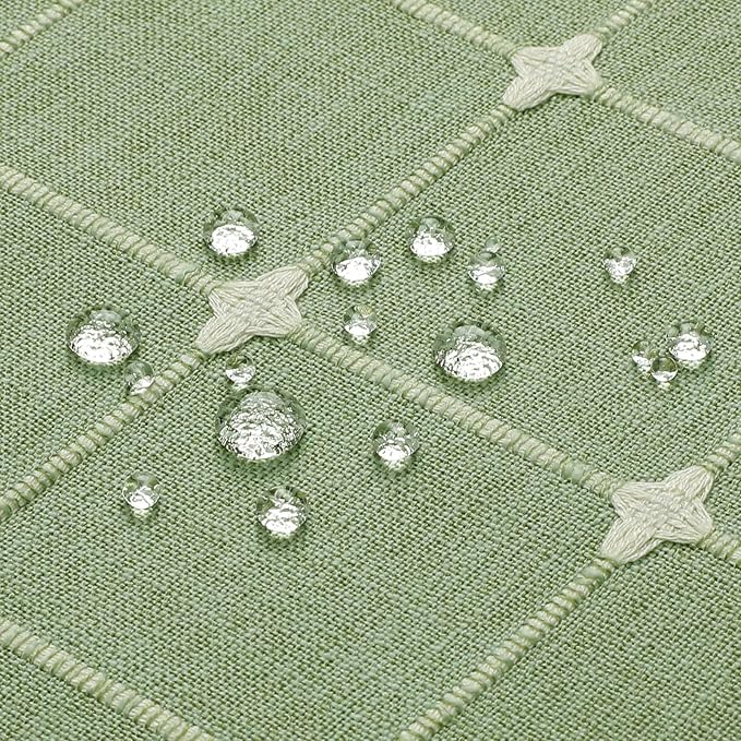 MitoVilla Boho Small Stall Shower Curtain 36 x 72, Sage Green Half Size Narrow Polyester Linen Tassel Cloth Fabric Shower Curtains for Chic Modern Farmhouse Country Bathroom Decor